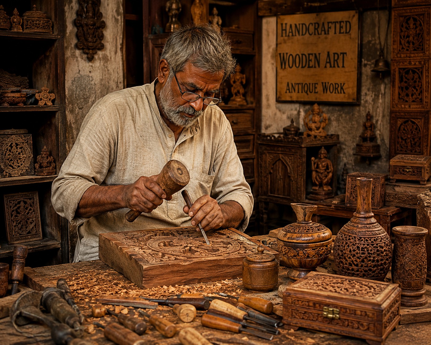 ACC Woods artisan carving handcrafted wooden art